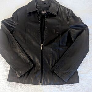 Wilson's Black Genuine Leather Jacket Size M